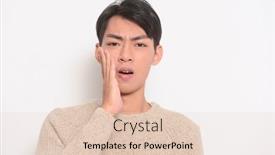  Presentation with hide - PPT theme with portrait-of-bothered-handsome-young background and a lemonade colored foreground