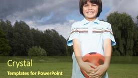  Presentation with meadow - Cool new slide deck with portrait-of-boy-7-9 backdrop and a tawny brown colored foreground