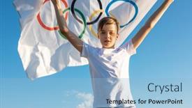  Presentation with summer olympic - Cool new presentation with portrait-of-boy-waving-flag backdrop and a light blue colored foreground