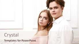  Presentation with luxury fashion - Amazing PPT theme having portrait-of-boyfriend backdrop and a lemonade colored foreground