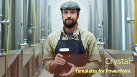  Presentation with brewery - PPT theme consisting of portrait-of-brewery-manager-holding background and a  colored foreground