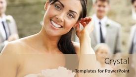  Presentation with bride - PPT layouts having portrait-of-bride-at-wedding background and a  colored foreground