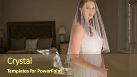  Presentation with christian wedding - Presentation theme having portrait of bride in wedding background and a tawny brown colored foreground