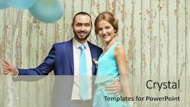  Presentation with balloons - Colorful PPT theme enhanced with portrait of bridesmaid and best backdrop and a soft green colored foreground