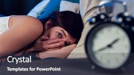 Presentation with insomnia - Presentation design enhanced with portrait of brunette with insomnia background and a dark gray colored foreground