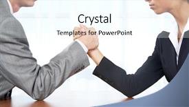  Presentation with wrestling - Amazing slides having portrait of business competitors doing backdrop and a cool aqua colored foreground