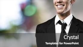  Presentation with lights - Slides having portrait of business man smiling background and a dark gray colored foreground