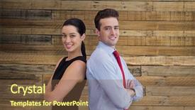  Presentation with business profile - PPT theme consisting of portrait of business man background and a  colored foreground