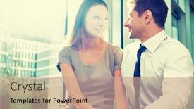  Presentation with lobby - Slide set with portrait-of-businessman-giving-partner background and a coral colored foreground