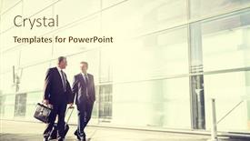  Presentation with airport - Slide deck consisting of portrait-of-businessmen-walking background and a cream colored foreground