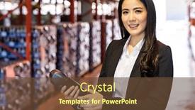  Presentation with credit card - Audience pleasing PPT theme consisting of portrait-of-businesswoman-hold-credit backdrop and a tawny brown colored foreground