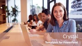  Presentation with break up divorce shared custody - Beautiful slide deck featuring portrait-of-businesswoman-working backdrop and a coral colored foreground