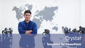  Presentation with confidence - Slide set with portrait-of-casual-asian-indian background and a ocean colored foreground
