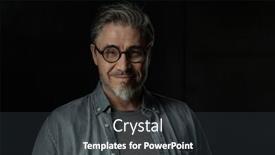  Presentation with beard - Audience pleasing presentation design consisting of portrait-of-casual-older-man backdrop and a dark gray colored foreground