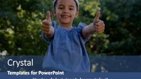  Presentation with inspire - PPT theme enhanced with portrait-of-caucasian-cute-girl background and a ocean colored foreground