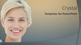  Presentation with technology health - Colorful PPT layouts enhanced with portrait-of-caucasian-female-health backdrop and a coral colored foreground