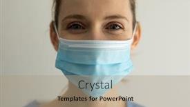  Presentation with mask nurse - Cool new theme with portrait-of-caucasian-female-nurse backdrop and a coral colored foreground