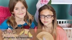  Presentation with hipster girl playing tetris game - Slide set having portrait-of-caucasian-girls-playing background and a coral colored foreground