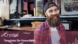 Presentation with food truck - Cool new theme with portrait-of-caucasian-hipster backdrop and a violet colored foreground