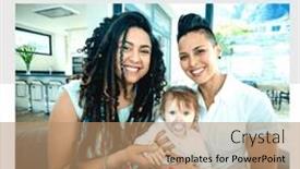  Presentation with lgbtq rights - Slide set with portrait-of-caucasian-lesbian-couple background and a coral colored foreground