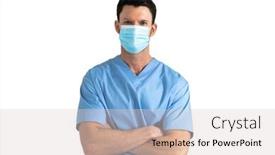  Presentation with covid coronavirus - Theme enhanced with portrait-of-caucasian-male-doctor background and a lemonade colored foreground