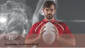  Presentation with tournament - Presentation enhanced with portrait-of-caucasian-male-rugby background and a violet colored foreground