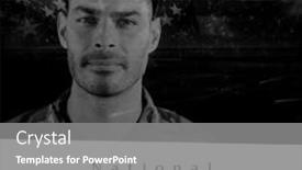  Presentation with national safety day - PPT layouts enhanced with portrait-of-caucasian-male-soldier background and a gray colored foreground