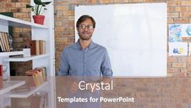  Presentation with home schooling - Amazing PPT theme having portrait-of-caucasian-male-teacher backdrop and a coral colored foreground