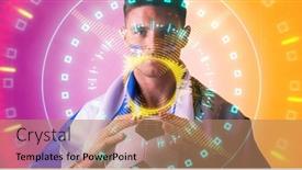  Presentation with abstract circles - Presentation enhanced with portrait-of-caucasian-player background and a coral colored foreground