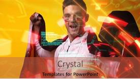  Presentation with victory sport - Slides having portrait-of-caucasian-soccer-player background and a red colored foreground