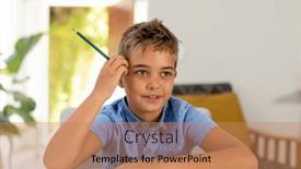  Presentation with education cute - Theme consisting of portrait-of-caucasian-thoughtful-cute background and a  colored foreground