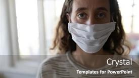  Presentation with social distancing - PPT layouts with portrait-of-caucasian-woman-spending background and a tawny brown colored foreground