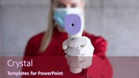  Presentation with safety workplace - Amazing slide deck having portrait-of-caucasian-woman-working backdrop and a wine colored foreground