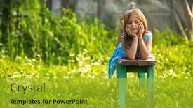  Presentation with chile country - Beautiful PPT theme featuring portrait-of-charming-little-girl backdrop and a  colored foreground