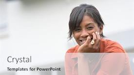  Presentation with cheerful - Amazing slide deck having portrait-of-cheerful-african-american backdrop and a sky blue colored foreground