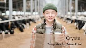  Presentation with farm - Beautiful presentation featuring portrait-of-cheerful-farm-boy backdrop and a coral colored foreground