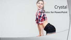  Presentation with cheerful - PPT theme consisting of portrait of cheerful lovely pinup background and a light gray colored foreground