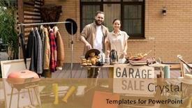  Presentation with useless - Beautiful slide set featuring portrait-of-cheerful-young-couple backdrop and a coral colored foreground
