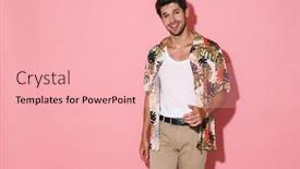  Presentation with cheerful - Presentation design consisting of portrait-of-cheerful-young-man background and a lemonade colored foreground