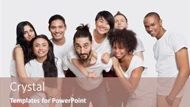  Presentation with ethnic - Amazing presentation having portrait-of-cheerful-young-multi backdrop and a coral colored foreground