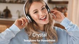  Presentation with girl power esami medie - Slide set with portrait of cheery blond girl background and a  colored foreground