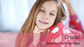  Presentation with foster care child - Slide deck enhanced with portrait of child in soft background and a  colored foreground