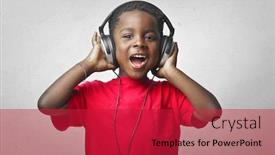  Presentation with music - Slide deck having portrait-of-child-listening background and a crimson colored foreground