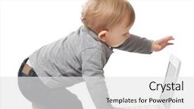  Presentation with notebook - Colorful presentation enhanced with portrait of child wit notebook backdrop and a  colored foreground