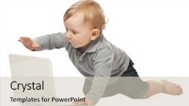  Presentation with notebook - Beautiful presentation design featuring portrait of child wit notebook backdrop and a  colored foreground