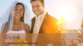  Presentation with bride and groom - PPT layouts enhanced with portrait-of-chinese-bride background and a red colored foreground