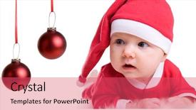  Presentation with baby christmas - Slides with portrait of christmas baby girl background and a  colored foreground