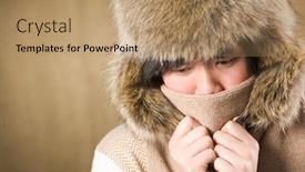  Presentation with hat - Beautiful presentation featuring portrait-of-cold-man backdrop and a coral colored foreground