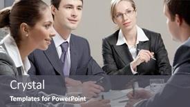  Presentation with planning - Colorful theme enhanced with portrait of colleagues planning their work in office backdrop and a dark gray colored foreground