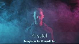  Presentation with internet security - PPT theme having portrait-of-computer-hacker background and a ocean colored foreground